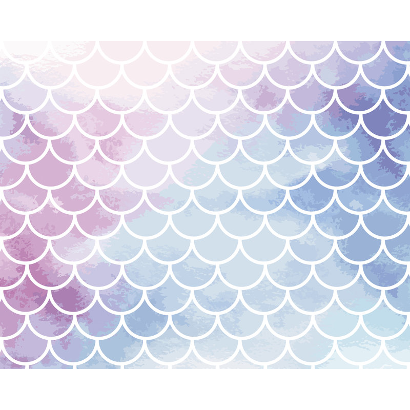 Watercolour Mermaid Scales Wall Mural