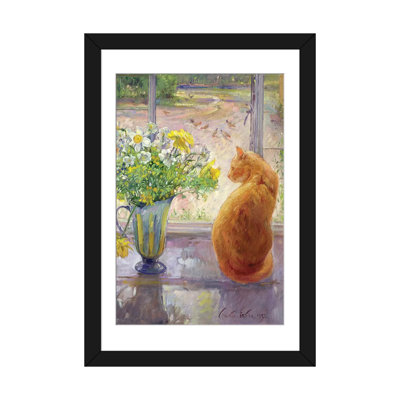 «Striped Jug with Spring Flowers», reproduction sur toile