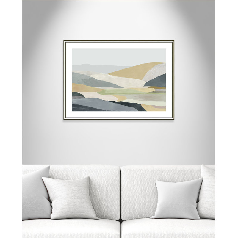 Warm Hills I - Cadre photo, reproduction d'art sur papier, Papier avec cadre argenté, H 26,75 po x l 36,75 po x P 0,875 po