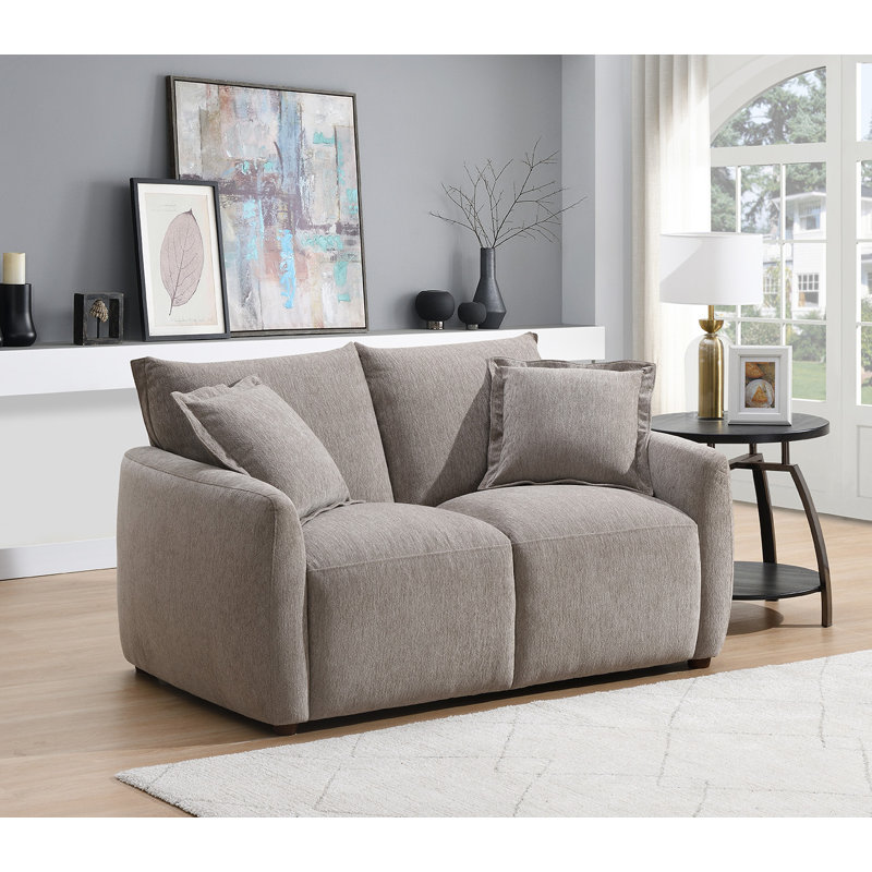 Sofia Soft Woven Fabric Sofa , Stone, 2