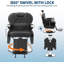 Fauteuil de coiffeur robuste pour salon de coiffure, fauteuil de salon hydraulique d'une capacité de 330 lb avec dossier et repose-pieds inclinables, fauteuil de coiffure pour salon de beauté et spa