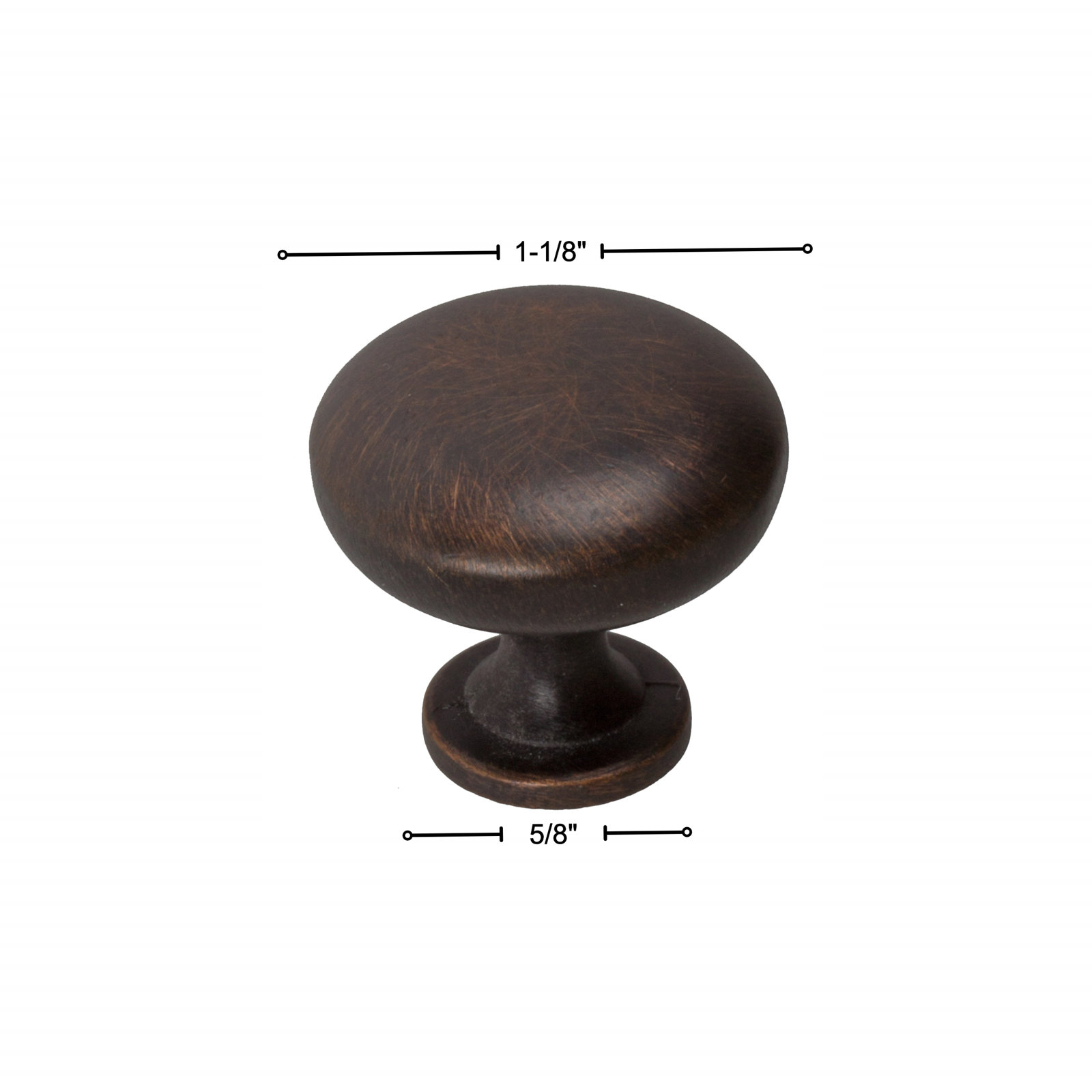 Classic Metal Mushroom Cabinet Knob, Oil Rubbed Bronze
