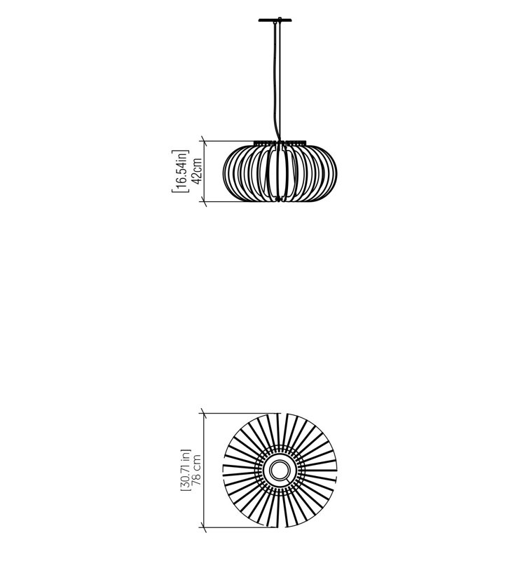 Stecche Di Legno 1 - Light Pendant, Charcoal