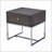 Modern Grey Oak and Chrome Coffee Table with Storage, Sturdy Metal Base for Living Room