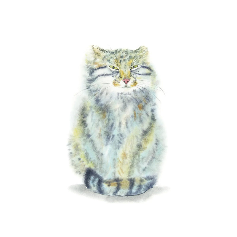 «Tricky Manul» par Alexey Dmitetchich Shmyrov - reproduction, H 26 po x l 18 po x 1,5 po