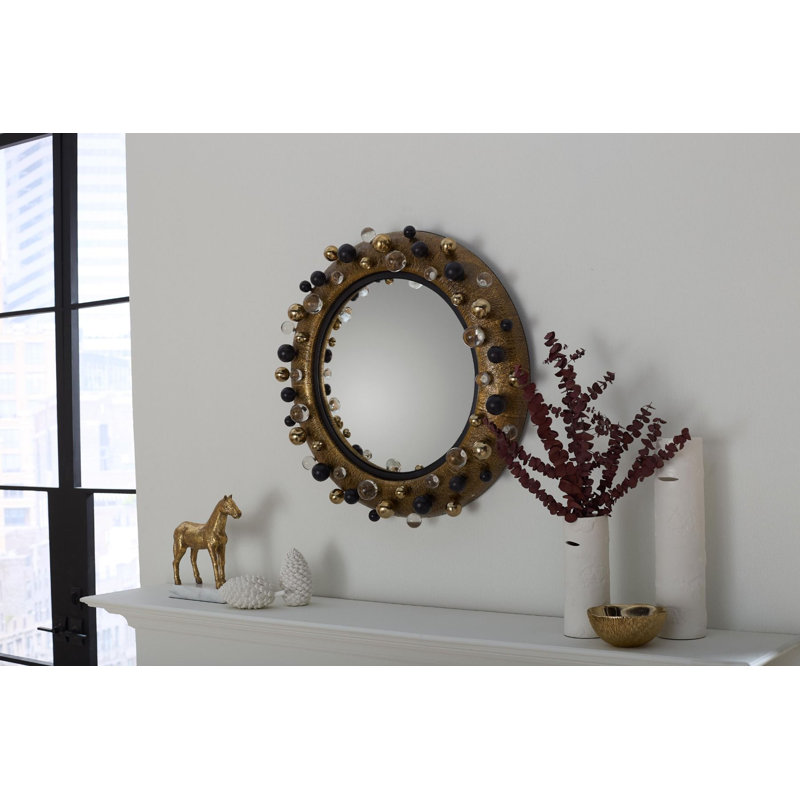 Eris Round Brass Mirror