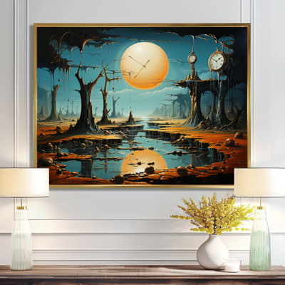 The Persistence of Dali Surreal  III - Surrealism Landscape Framed Wall Art