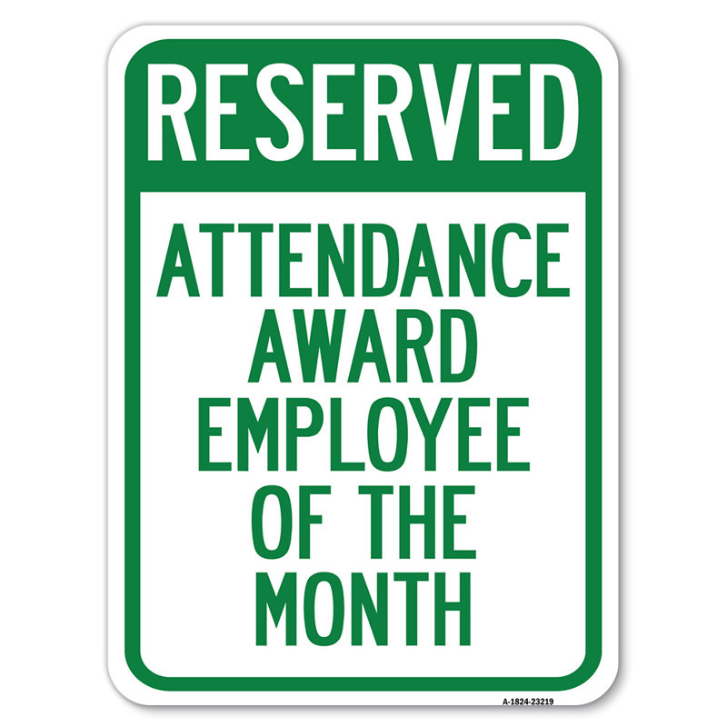 Reserved Attendance Award Employee Of The Month/23219, 18" H x 24" W x 1" D