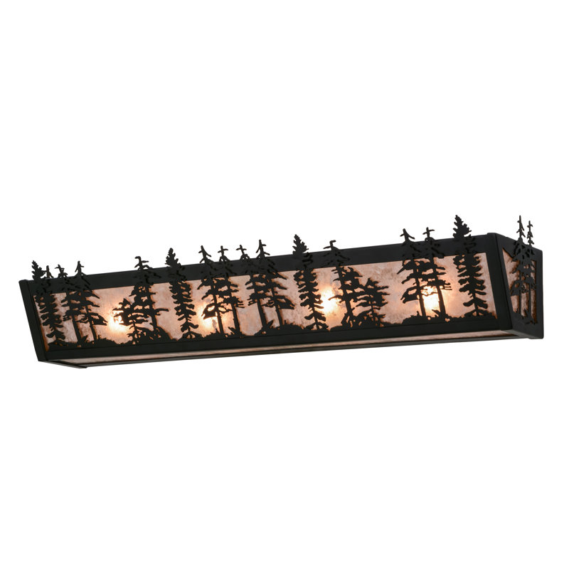Rustic Lodge 4 - Light Bath Bar, 40W, 6" H x 30" W x 6" D, White