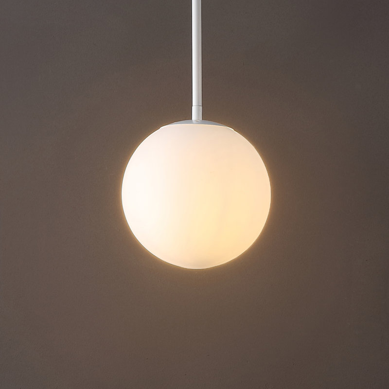 Jacere 1 - Light Single Globe Pendant, White, White