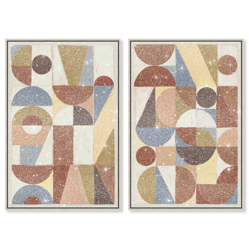 Tiled Set Set by Oliver Gal, 32"H x 22"W, Silver Floater Frame