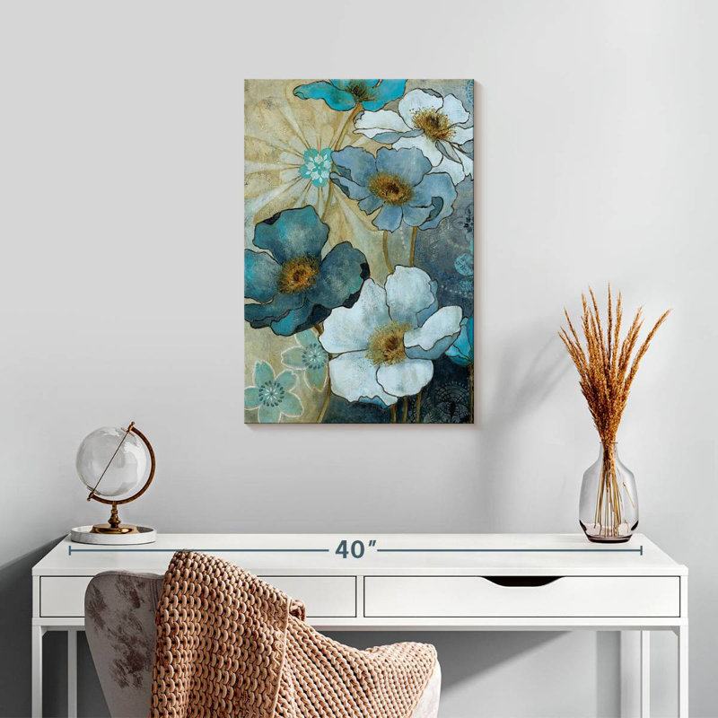Harnek Blue Demin Garden I, H 24 po x l 16 po