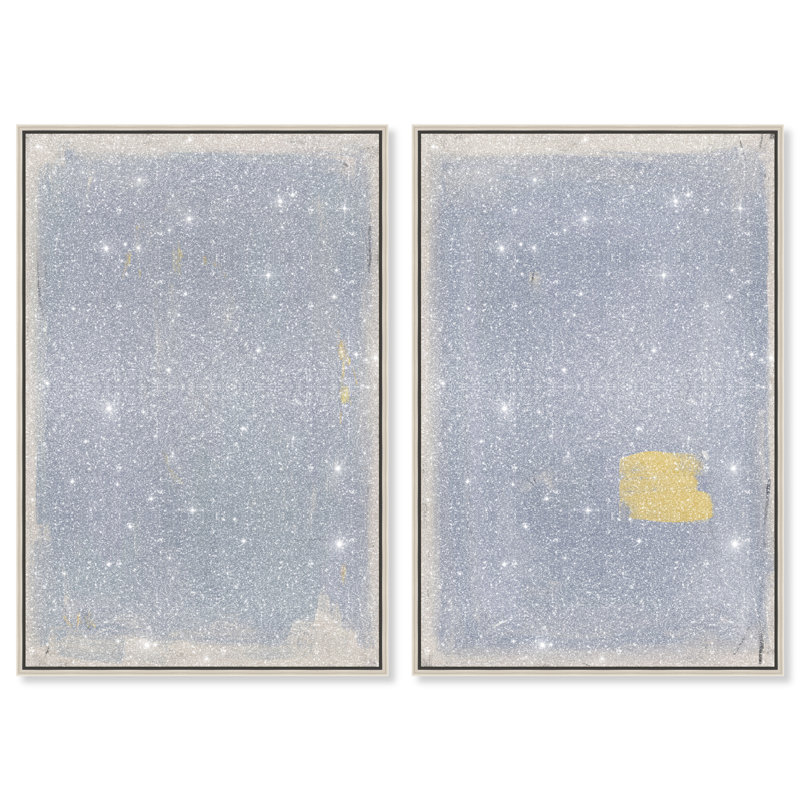 Painted Morning Set Set by Oliver Gal, 25" H x 17" W, Silver Floater Frame