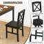 Ensemble de 3 tables de salle à manger en bois avec 2 chaises rembourrées-1690044344