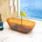 Marfa 69'' x 30'' Runway Semi Transparent Resin Freestanding Soaking Bathtub-102880170