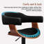 Upholstered Adjustable Height Counter Stool with Solid Wood Frame-966098494