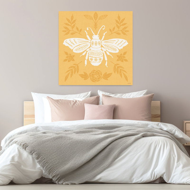 Bugs and Botanicals VII, art contemporain d'abeille, H 32 po x l 32 po