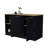 Mercury Kitchen Island with spacious Countertop, Double Door Cabinets, and 2 Open Storage Shelves-1102041821