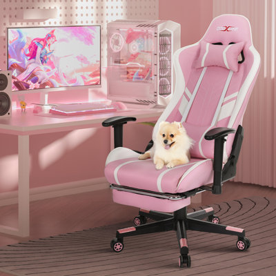 Upgraded Massage Gaming Chair 7-Point, Office Chair with Footrest & Lumbar Support, Thickened and Widened Cushions Backrest