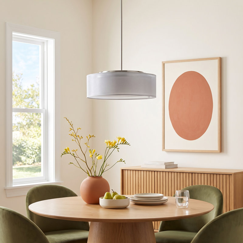 Jessalyn 3 - Light Shaded Pendant, Satin Nickel