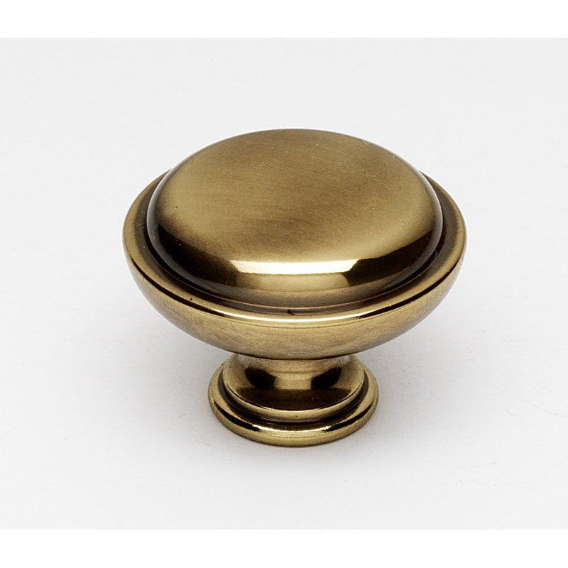 Mushroom Knob, Polished Antique, 1" H x 1.25" W x 0.63" D