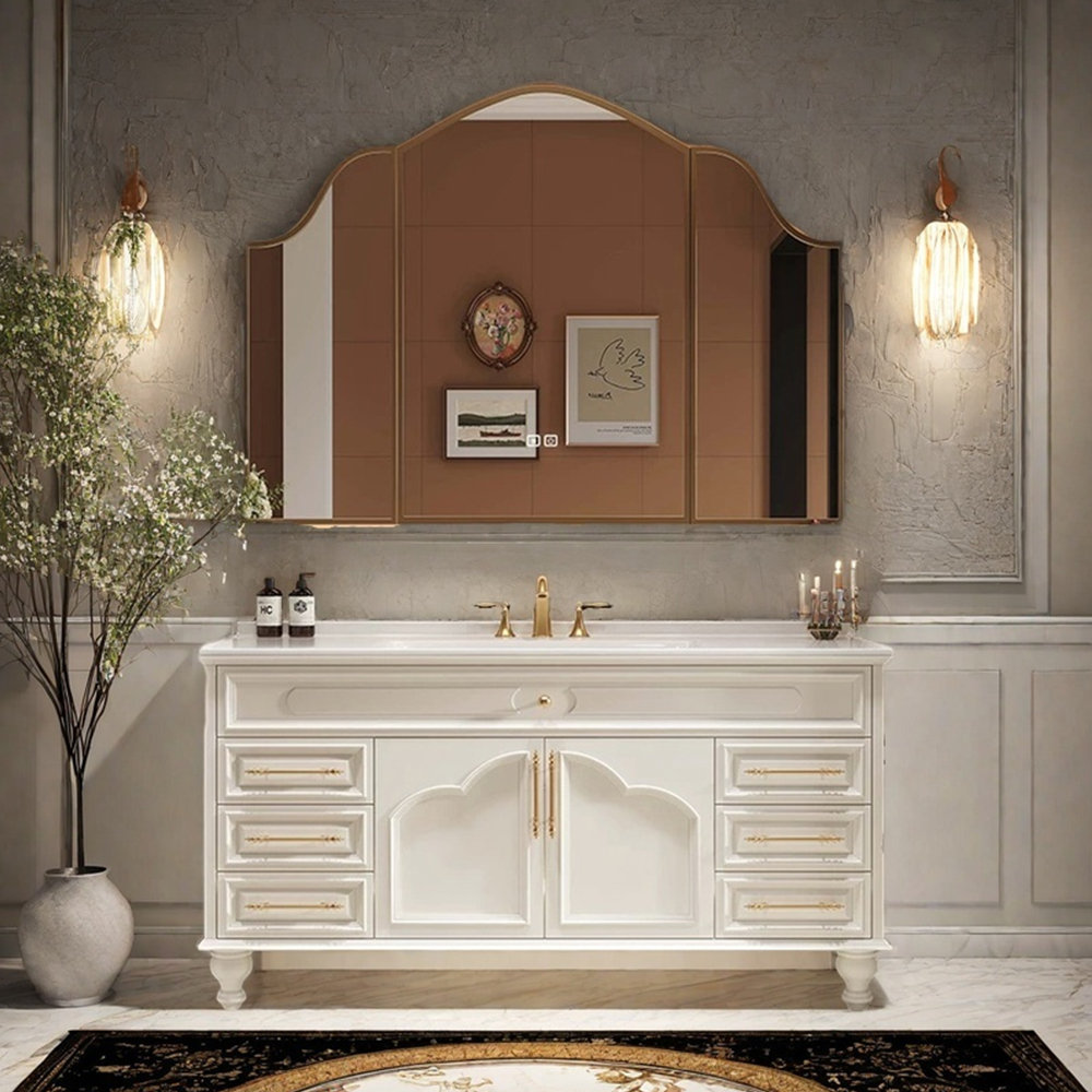 Backop French retro light luxury bathroom cabinet | Wayfair