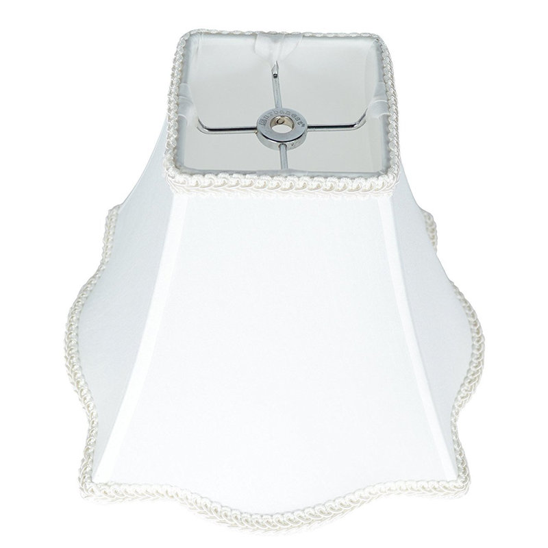 Abat-jour cloche en soie / shantung (araignée), Blanc cassé, H 10 po x l 12 po x P 12 po