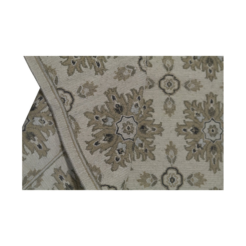 Tapis beige noué à la main de haute qualité