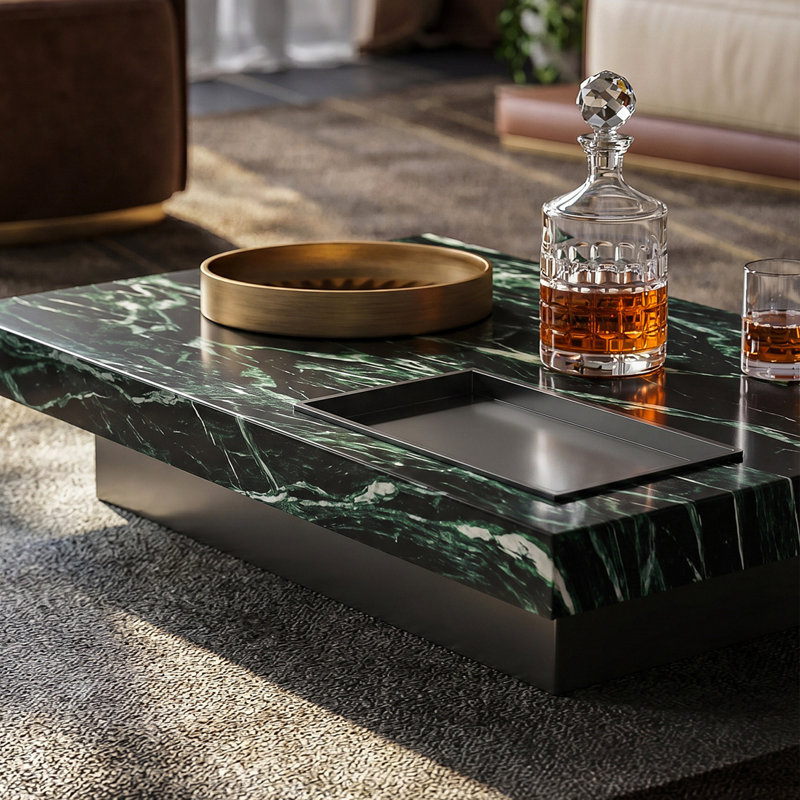 Table basse rectangulaire de luxe limitée, H 11,8 po x l 55,1 po x P 31,5 po