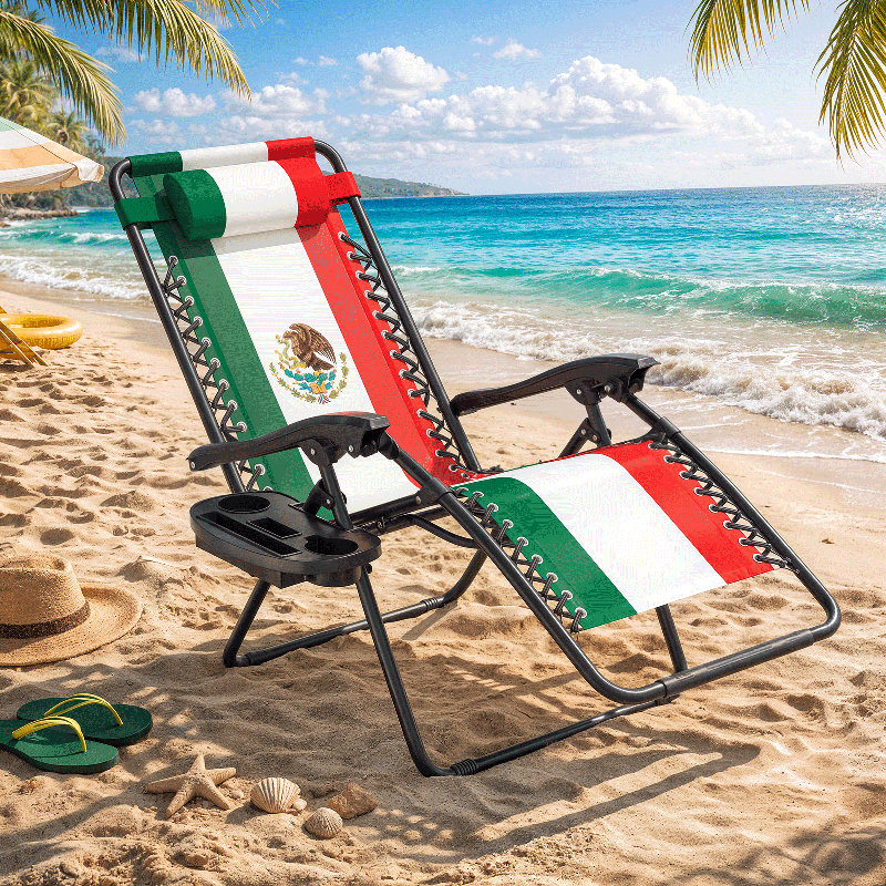 Zero Gravity Lounge Chair, Adjustable Folding Recliner with Detachable Side Tray & Headrest Pillow, Portable Patio Chair for Camping, Beach, Backyard, Supports 330 lbs