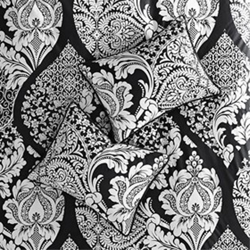 Élégant ensemble d'édredon en coton imprimé 7 pièces avec motif damassé complexe, hypoallergénique et certifié OEKO-TEX pour la qualité et le confort.