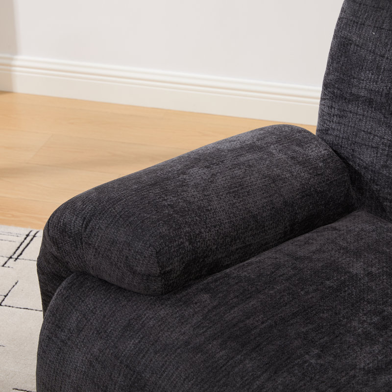 Fauteuil d'appoint confortable et surdimensionné, revêtement en chenille, style moderne pour toute pièce