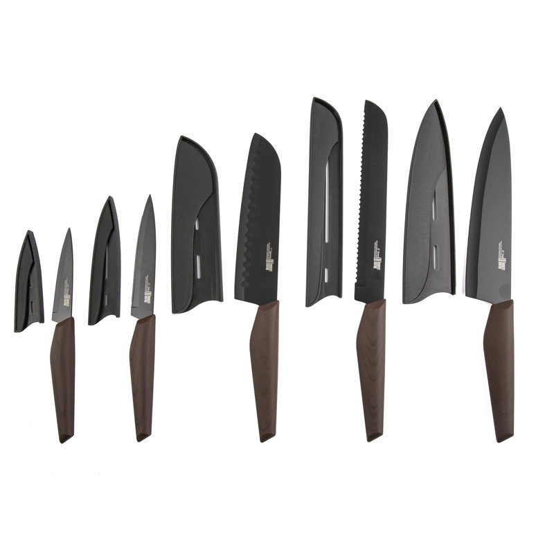 Ensemble de couteaux 10 pièces Cambridge Silversmiths Chef Robert Irvine, Bois