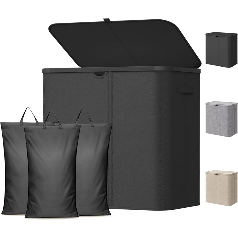 Plastic Laundry Room Organiser, Black