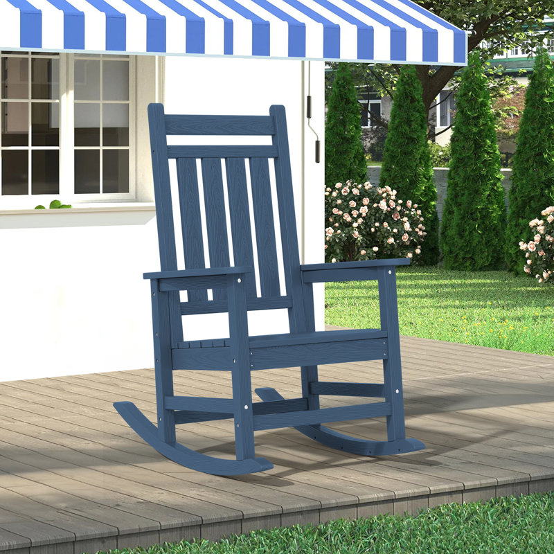 Chaise Adirondack à bascule en PEHD Delman, Bleu