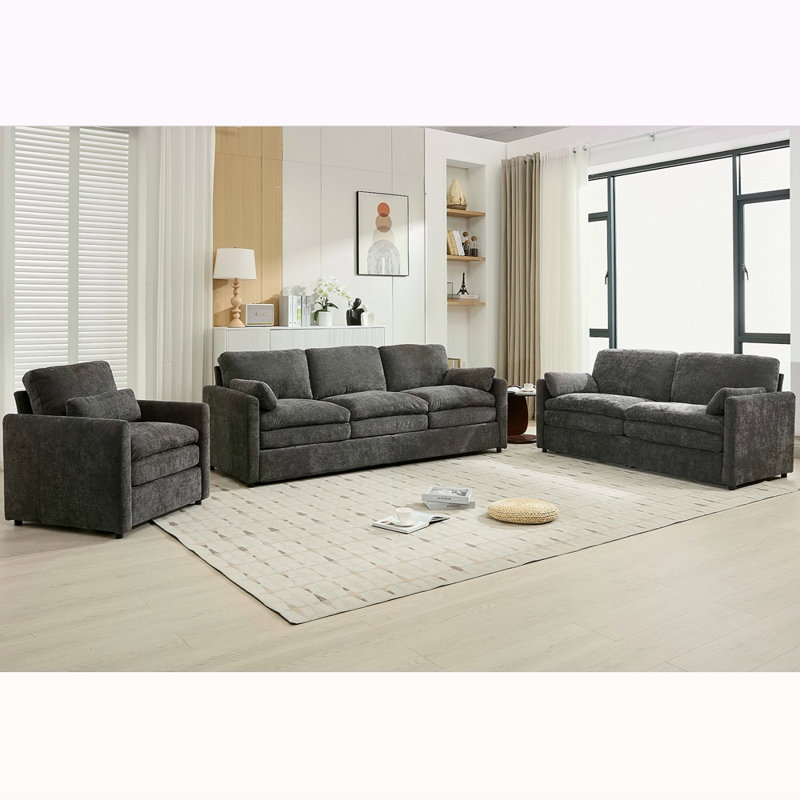 Ensemble de canapé rembourré Cozy, Gris