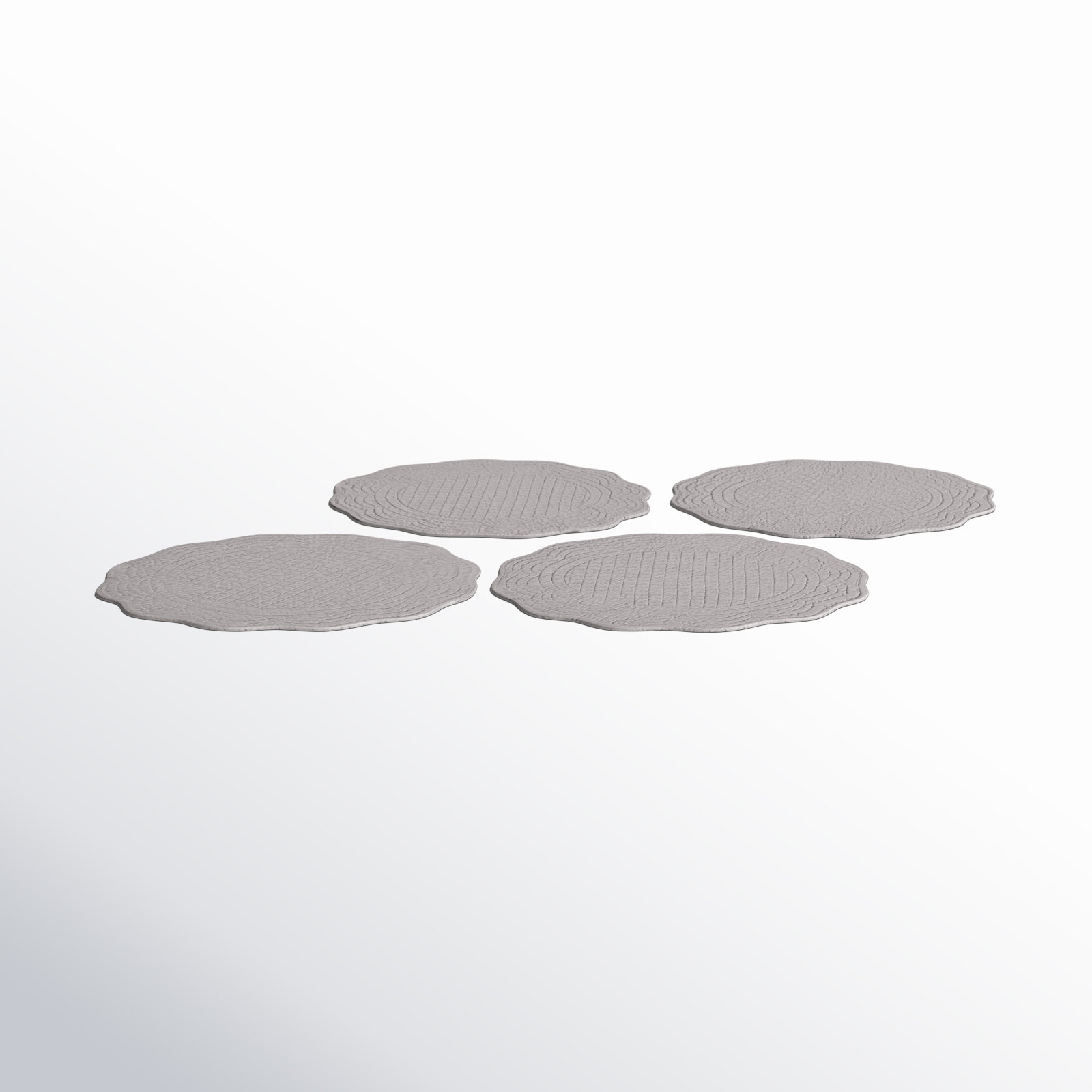 Grover Cotton Round Placemat, Gray