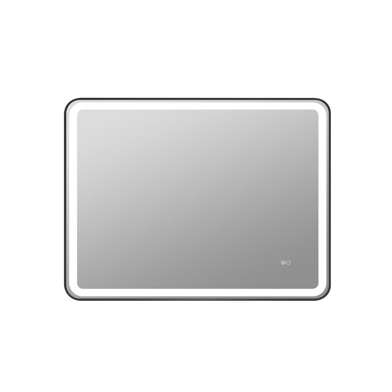 Morrisania Wall Mounted Bathroom Framed LED Mirror With Anti- Fog,Memory Function And Touch Sensor, Matte Black, 36" x 48"
