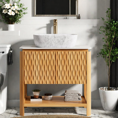 Meuble-lavabo moderne (doit inclure le meuble-lavabo et le lavabo) avec rangement