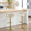 Bar Stool, Breakfast Bar Stool, Velvet Kitchen Stool, Island Counter Stool Height Adjustable, 360° Swivel Stool, with Metal Base and Footrest-1660598350-1660598336
