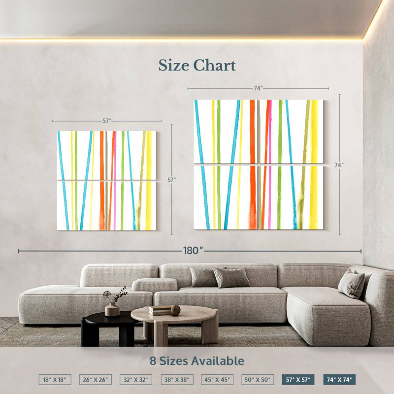 Cabana Stripes I, 74" H x 74" W
