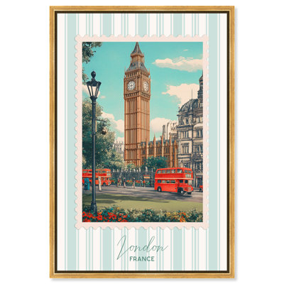 «London Travel Stamp», reproduction d'art sur toile par 