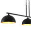 Suspension à trois lumières en forme de dôme noir pour cuisine, salle à manger, bar, café