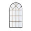 Arched Full-Length Mirror with Black and Gold Windowpane Design
