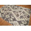 Tapis gris / beige en laine noué à la main de conception unique 6 pi x 9 pi