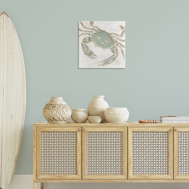 Toile crabe de mer aux tons pâle, conception par Eli Jones, H 24 po x l 24 po