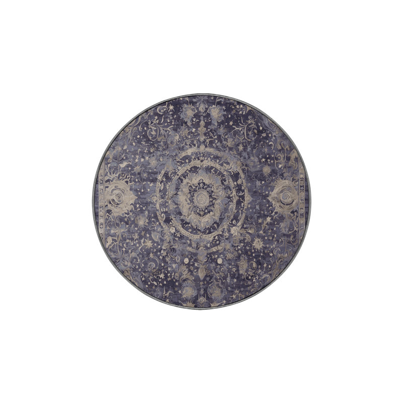 Tapis rose lavable à la machine, Rond 3 pi
