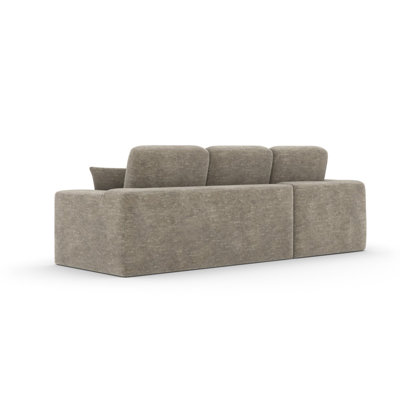  Sutton Sectional Sofa with Chaise, Modern Upholstered L-Shaped Couch, Taupe