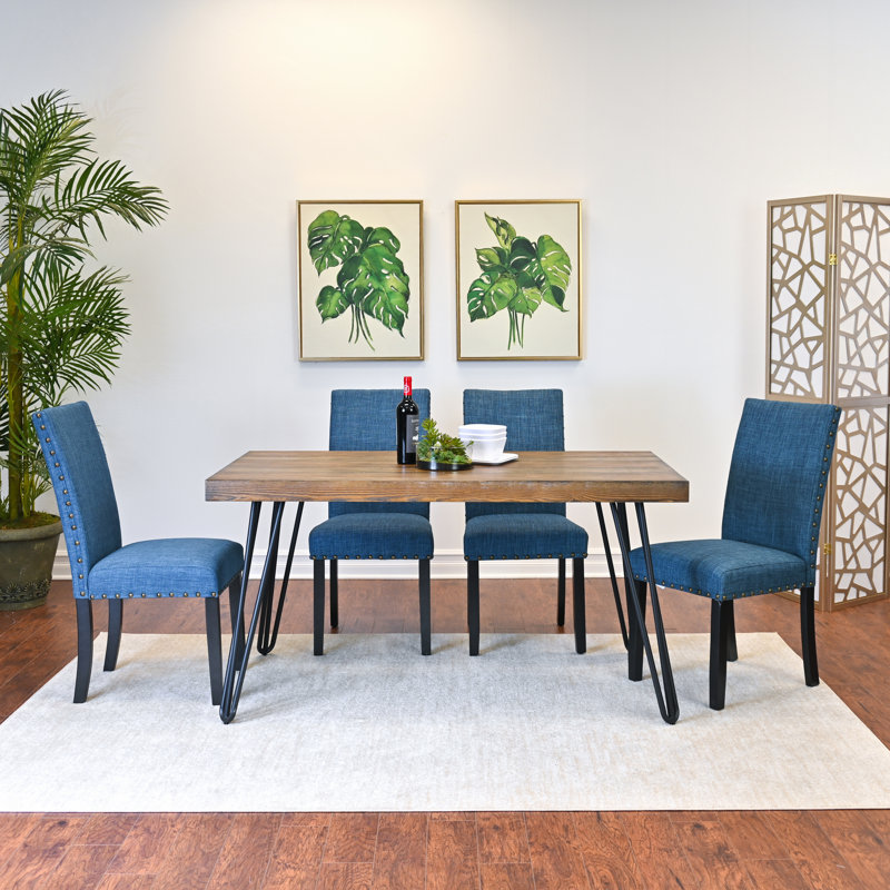 Ensemble de salle à manger 5 pièces Amisos, table à manger en épingle à cheveux avec 4 chaises, 3 options de couleurs