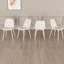 4 chaises de salle à manger en lin beige avec pieds en métal blanc, élégantes et pour la maison moderne et fonctionnelle